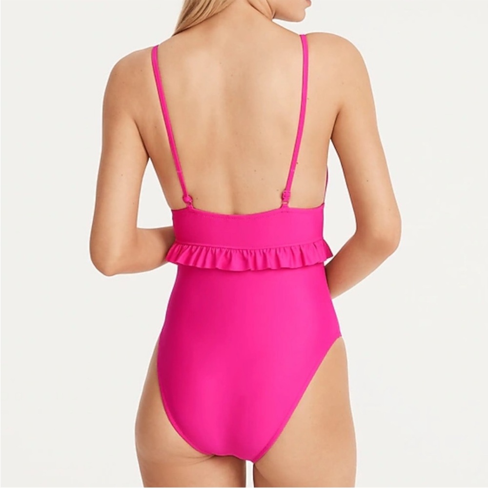 J. Crew Red Ruffle One Piece Swimsuit - Picture 3 of 13